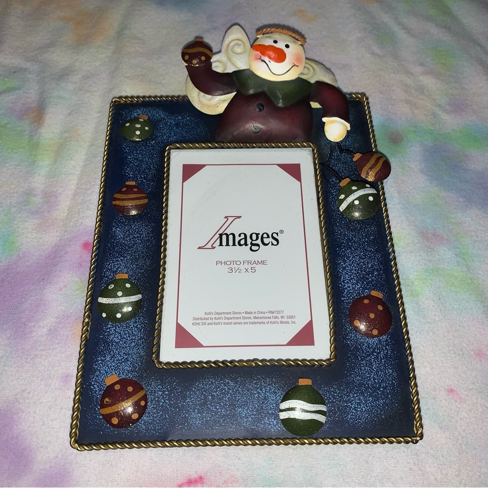 Kohls Snowman Christmas Photo Picture Frame 3.5 X 5